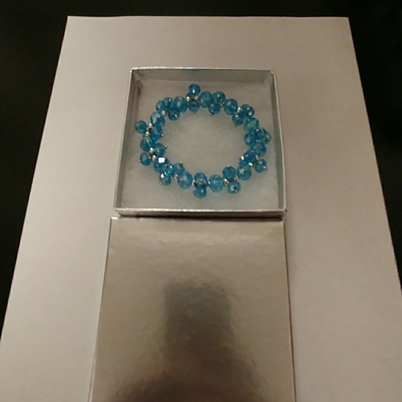 Aqua Metallic Crystal Bracelet - Picture 8 of 8